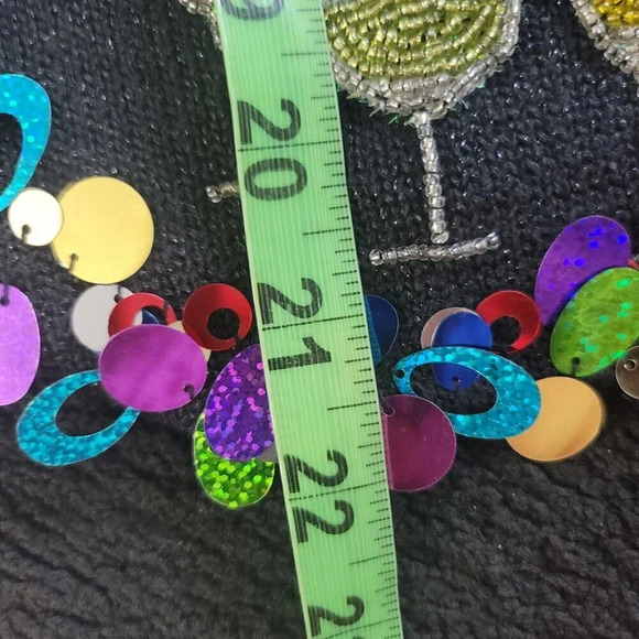 Design Options Phillip Jane Gordon Party Cocktail Sequin Cardigan Ugly Sweater L - Picture 15 of 15